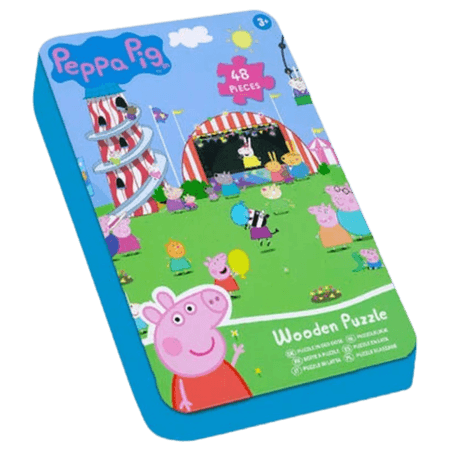 Peppa Pig Träpussel i Plåtburk – 48 st