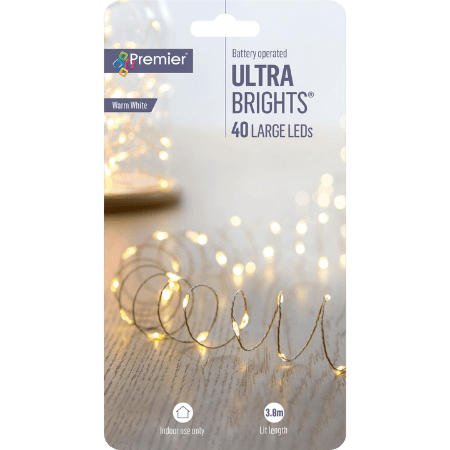 Premier 40 LED batteridriven kedjelampa - 3 9 meter