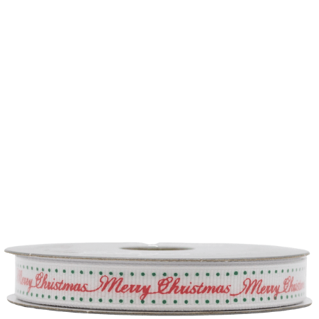 Premier Accents Merry Christmas Dekorationsband Vit - 2 7m