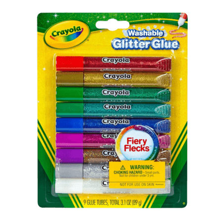 Crayola Tvättbara Glitterlimspennor – 9 st