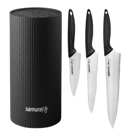Samura SG-04 Golf Knivblock med tre knivar - 4 delar