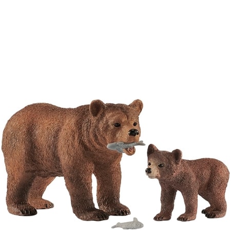 Schleich Grizzlybjörn med unge - 42473