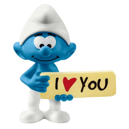 Schleich Smurf med Skylt Mini Figur