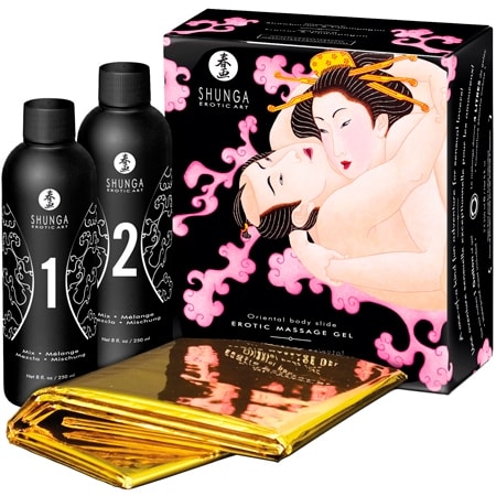 Shunga Sparkling Strawberry Massage Gel - 2 x 225ml