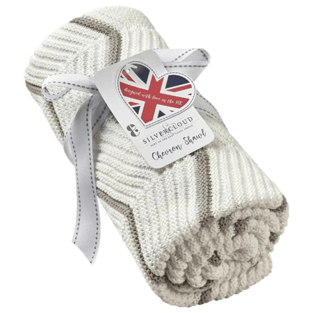 Silvercloud Chevron Cream Grey Stickad Babysjal