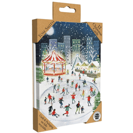 Tom Smith Lyxigt julkort Skridskobana - 12 st