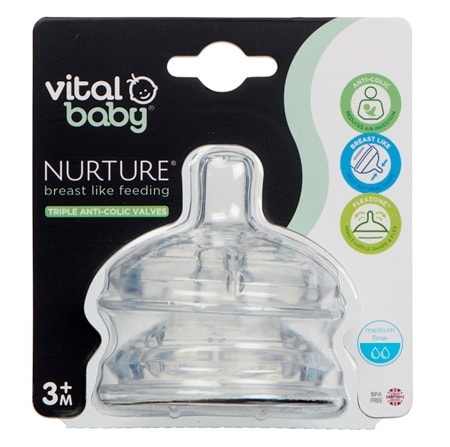 Vital Baby Nurture Medium Flow Flasknipplar - 2 st