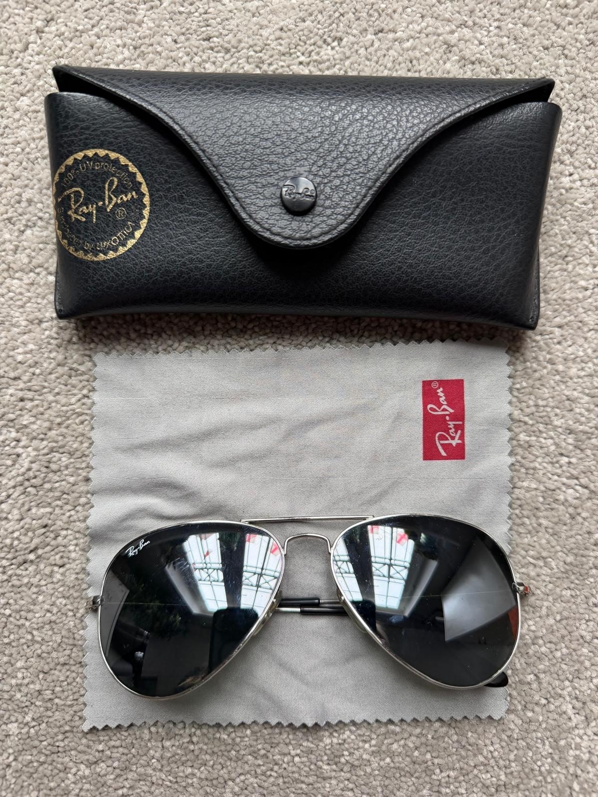 Genuine Ray-Ban RB3025 Aviator Large Metal Sunglasses with Case