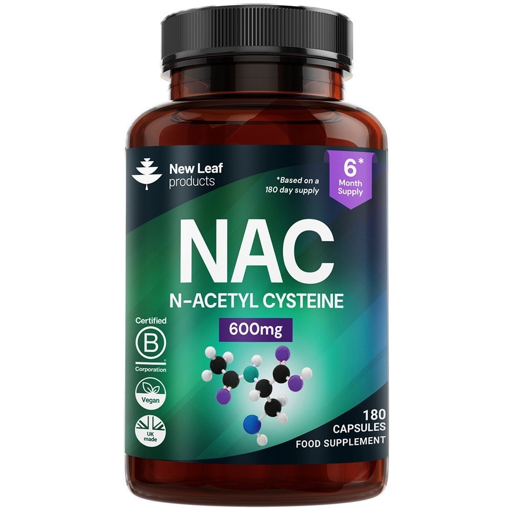 NAC N-Acetyl-Cysteine 600mg Supplements High Bioavailability Amino Acid Capsules