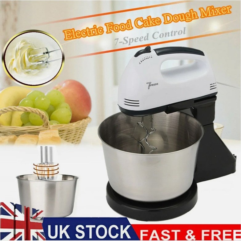 7 Speed Electric Hand Mixer Kitchen Mixer Dough Mixing Beater With Bowl & Stand