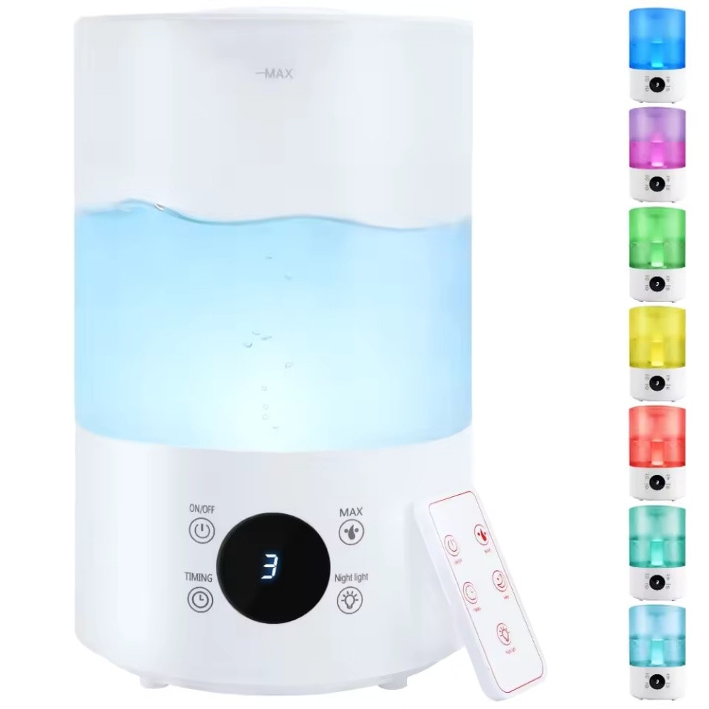 4L Cool Mist Humidifier Quiet Top Fill Oil Diffuser Night Light for Bedroom Home