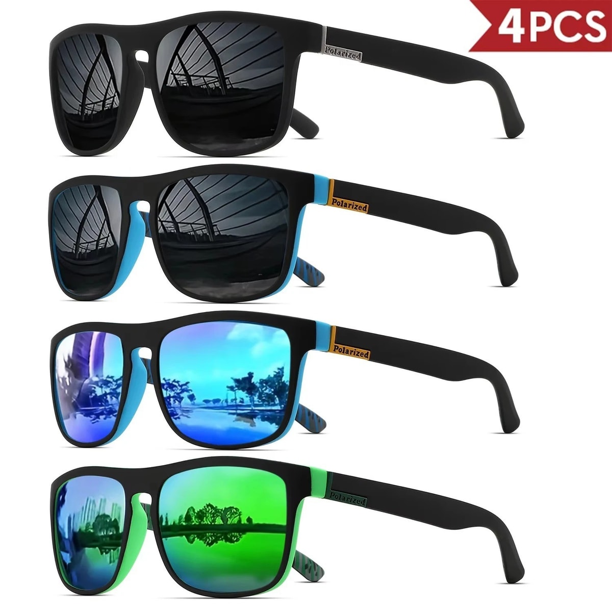 Mens Polarized Sports Sunglasses UV400 Square Driving Fishing Cycling Unisex