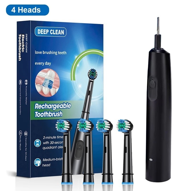 Rechargeable Electric Toothbrush Rotating Brush Head Soft Bristle 5 Cleaning Mod