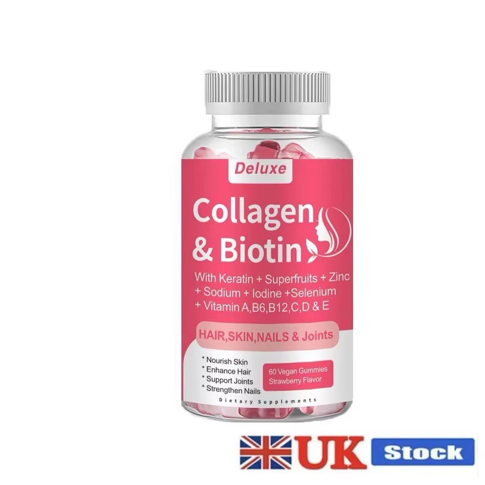 Collagen Biotin Gummies for Hair,Skin,Nails,Premium Collagen Vitamin Supplement