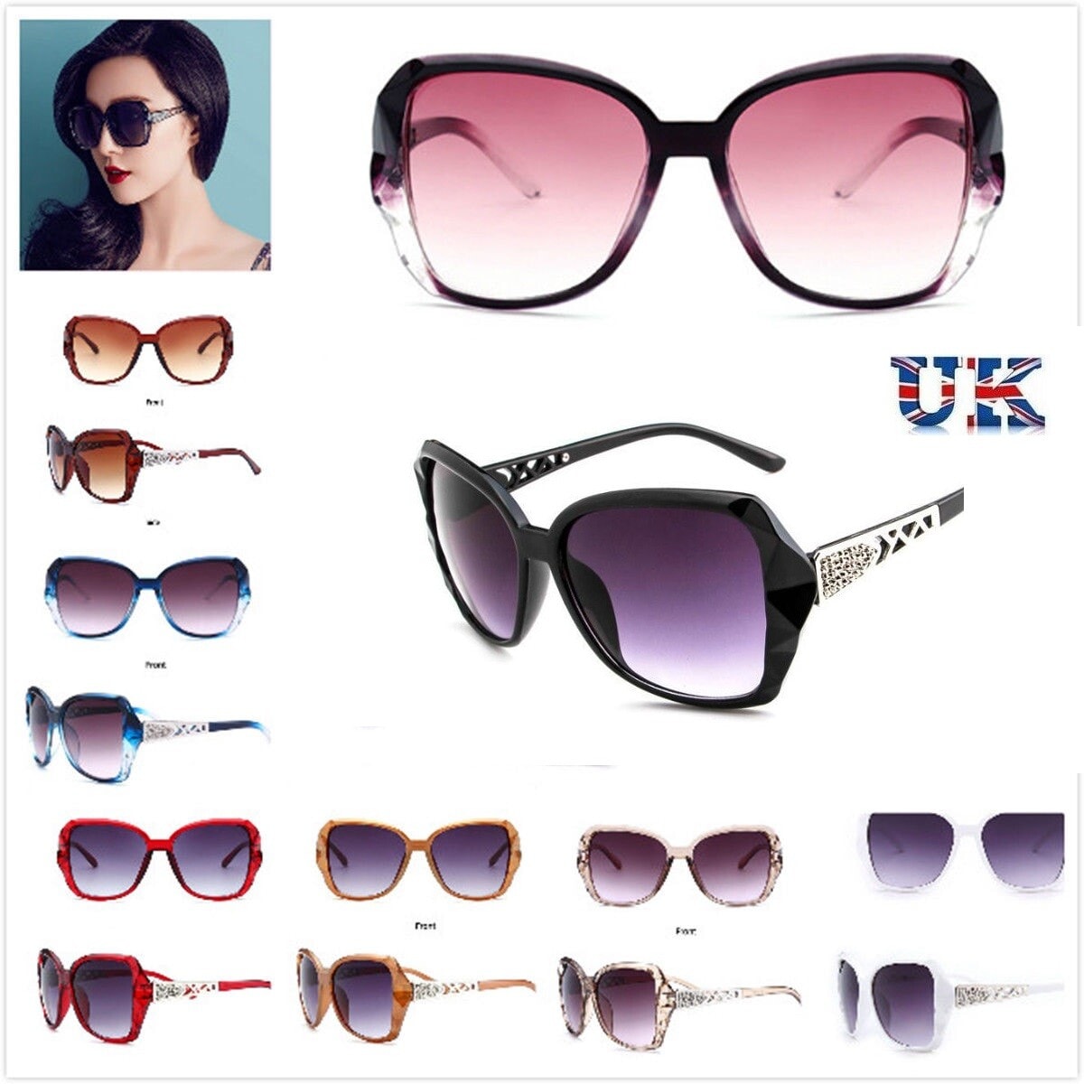 Women Fashion Oversized Polarized Sunglasses Ladies 100% UV Protection Eyewear