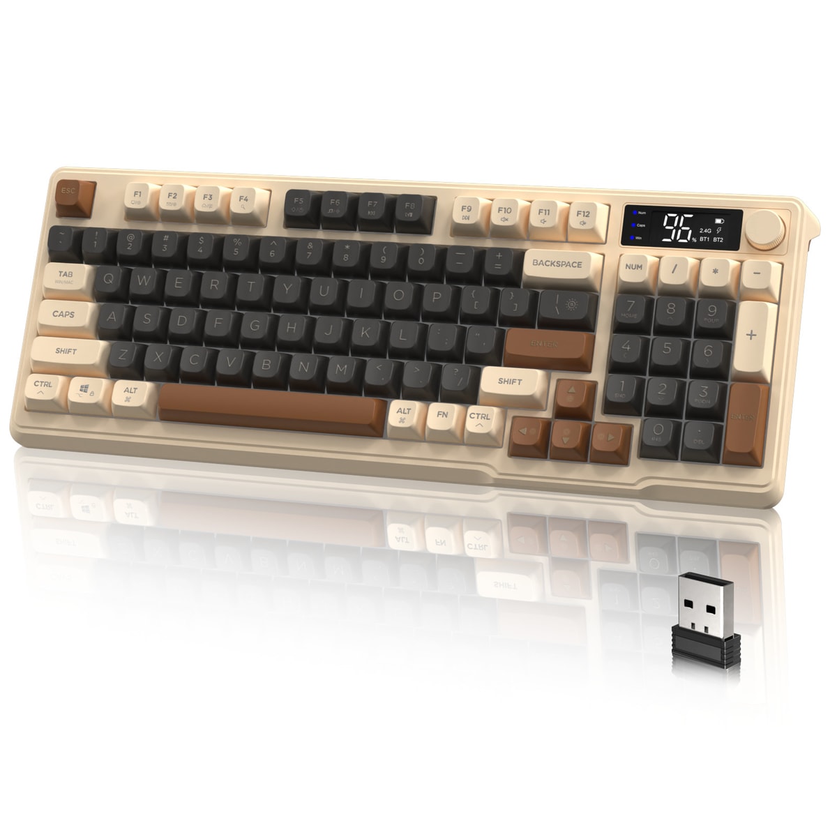 ATTACK SHARK FREEWOLF M96 BT Wireless Gaming Keyboard with Smart Display & Knob