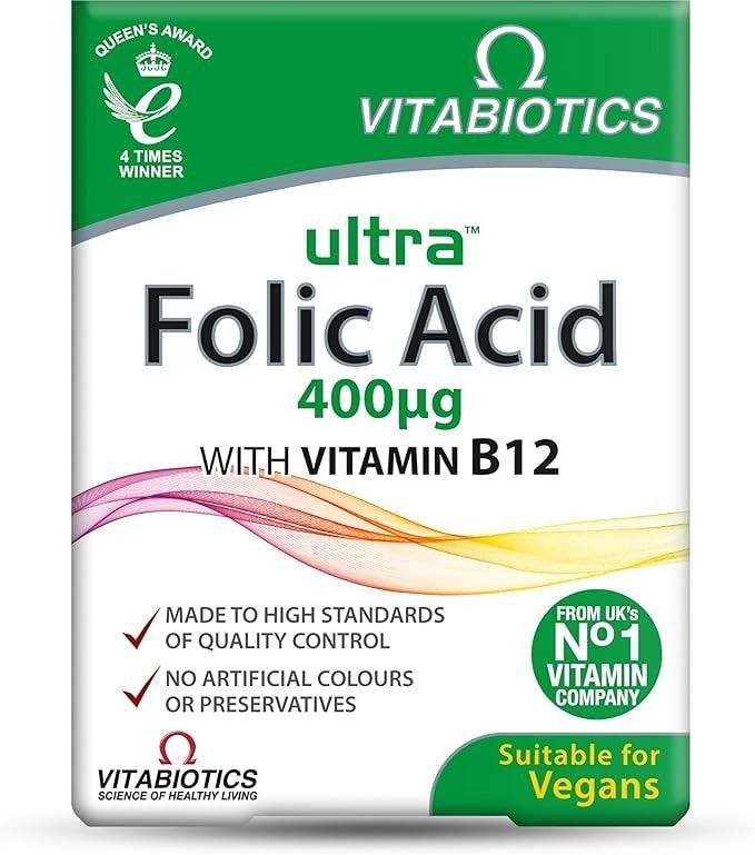 Folic Acid Tablets with Vitamin B - 60 Tablets, Vitabiotics Ultra