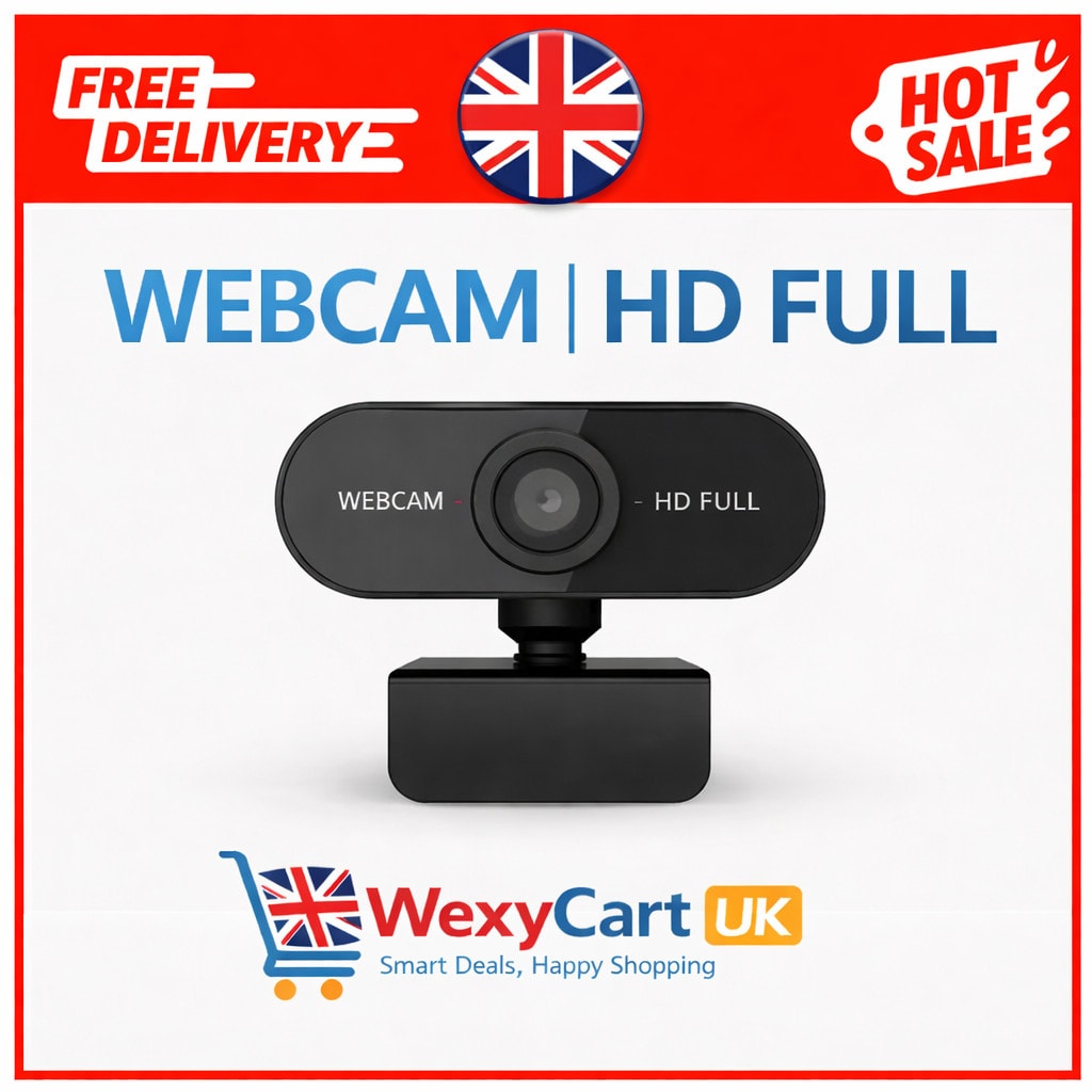 Full HD 1080P Webcam USB Web Camera With Microphone For PC Laptop UK