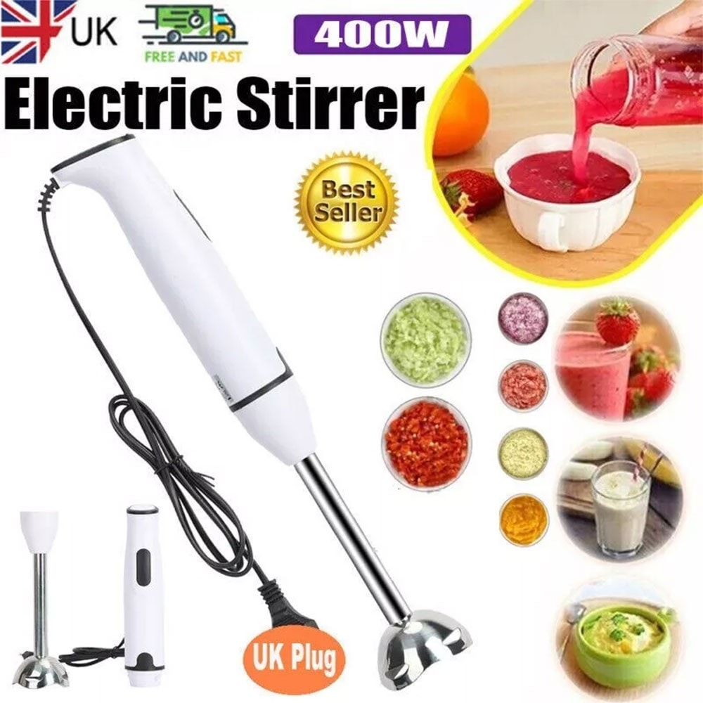 400W Electric Hand Stick Blender Multi Food Mixer Liquidiser Curry Puree Maker
