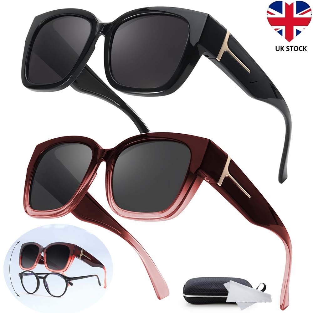 Polarised Fit Over Sunglasses Women UV400 Oversized Square Driving Outdoor Sport