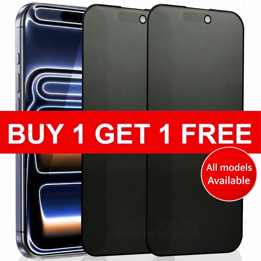 Privacy Screen Protector Tempered For iPhone 17 16 15 14 13 12 11 Pro Max Plus