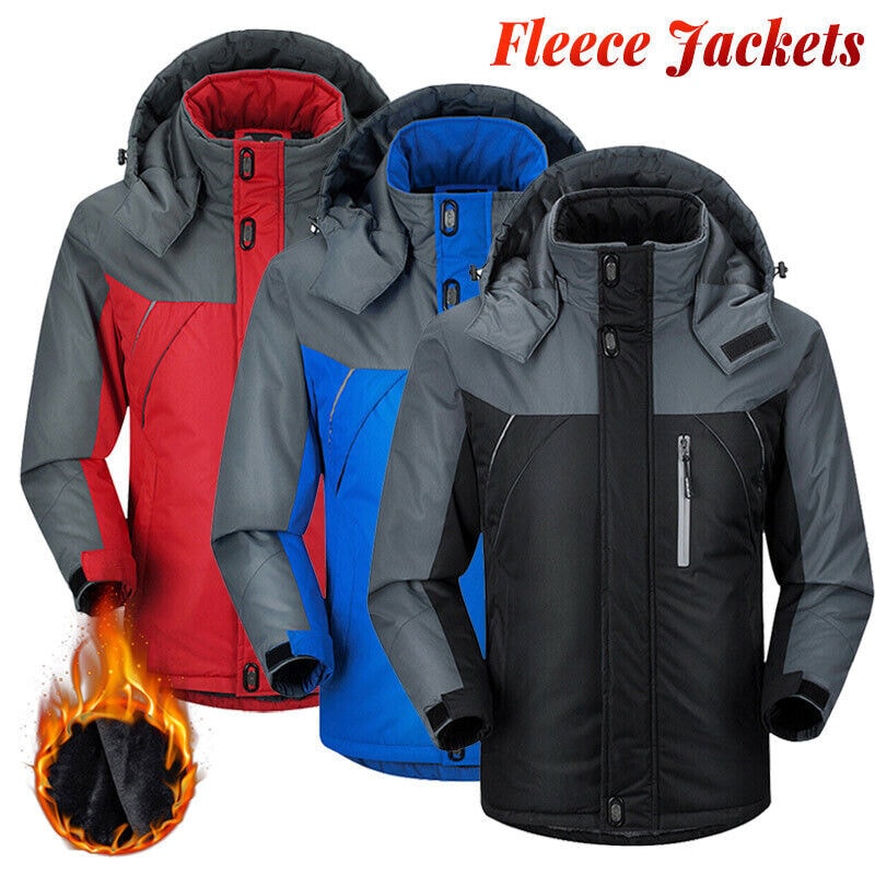 Mens Winter Warm Fleece Jacket Coats Lining Thick Waterproof Mountain Jackets UK
