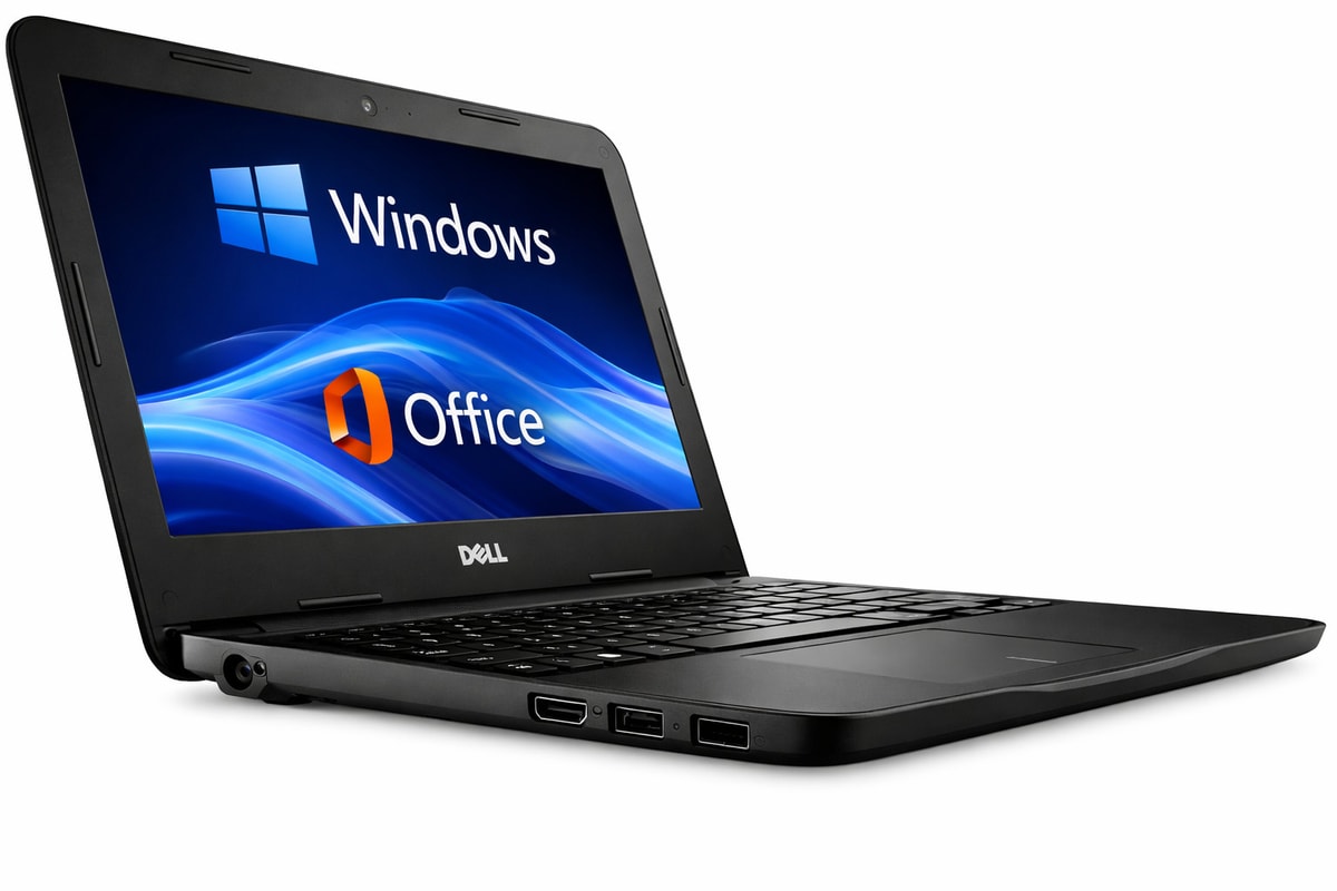 Dell with Full Lifetime Microsoft Office Windows 11 Pro Laptop 64GB SSD 14” HD
