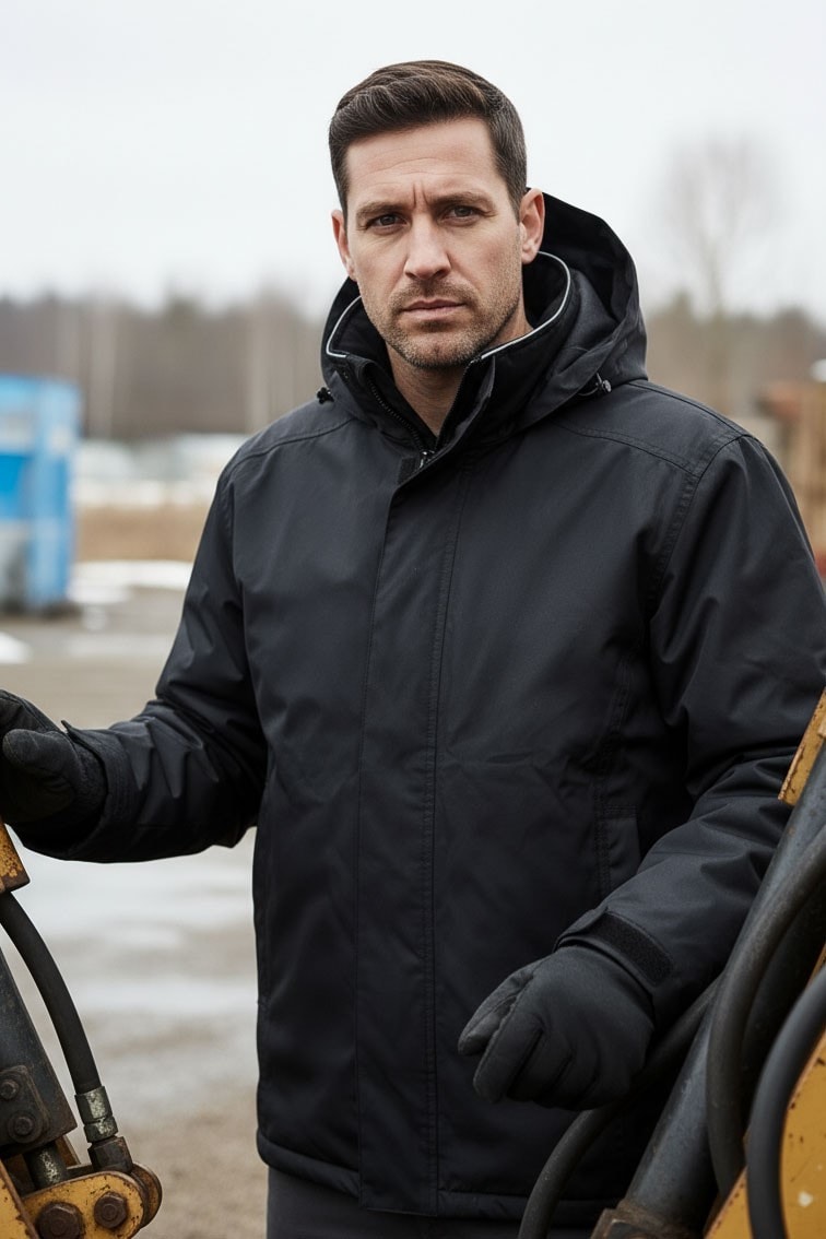 Mens Waterproof Parka Hooded Jacket Winter Windproof Fleece Lined Warm Coat Top