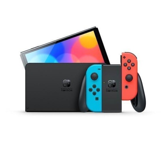 Nintendo Switch OLED 7 Inch Touchscreen 64GB Console Joy-Cons Neon Red/Blue