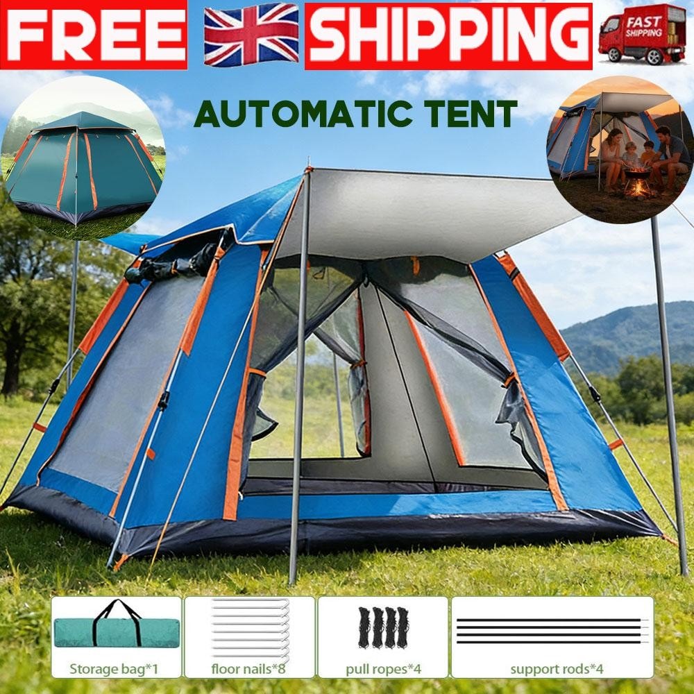 3-4 Man Person Automatic Instant Pop Up Camping Tent Waterproof Outdoor Shelter