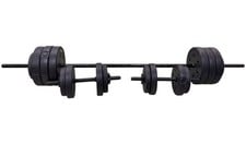 Opti Vinyl Dumbbell and Barbell Set 50kg Home Gym Weight Lifting Fitness