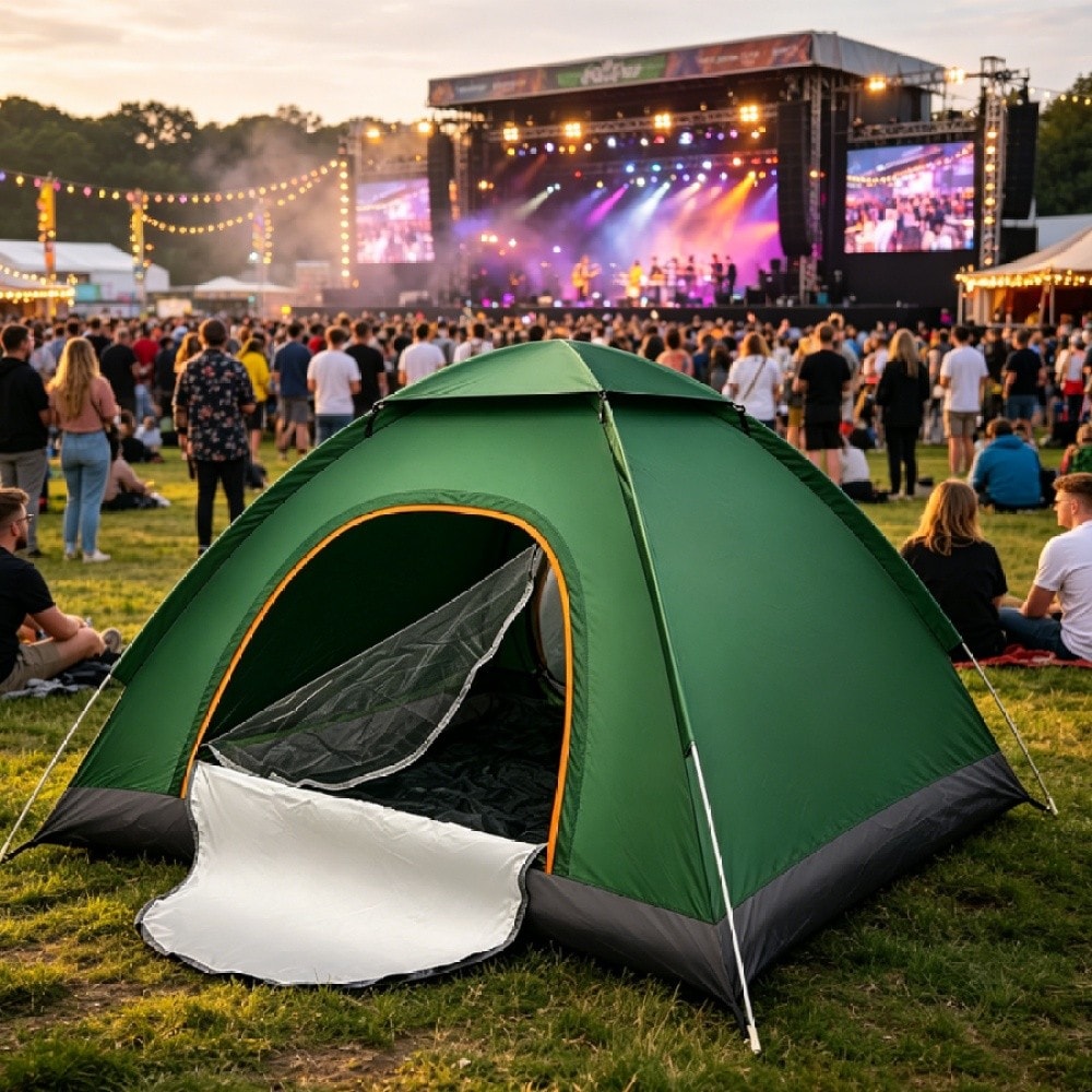 Pop Up Tent Automatic 3-4 Person, Waterproof Camping Tent + Skylight & 2 Doors