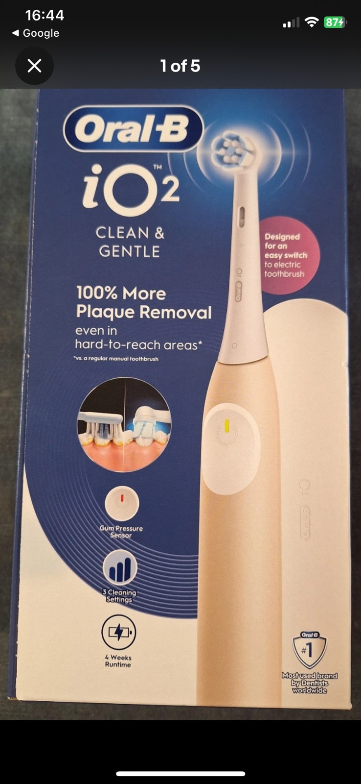 oral b io2 electric toothbrush