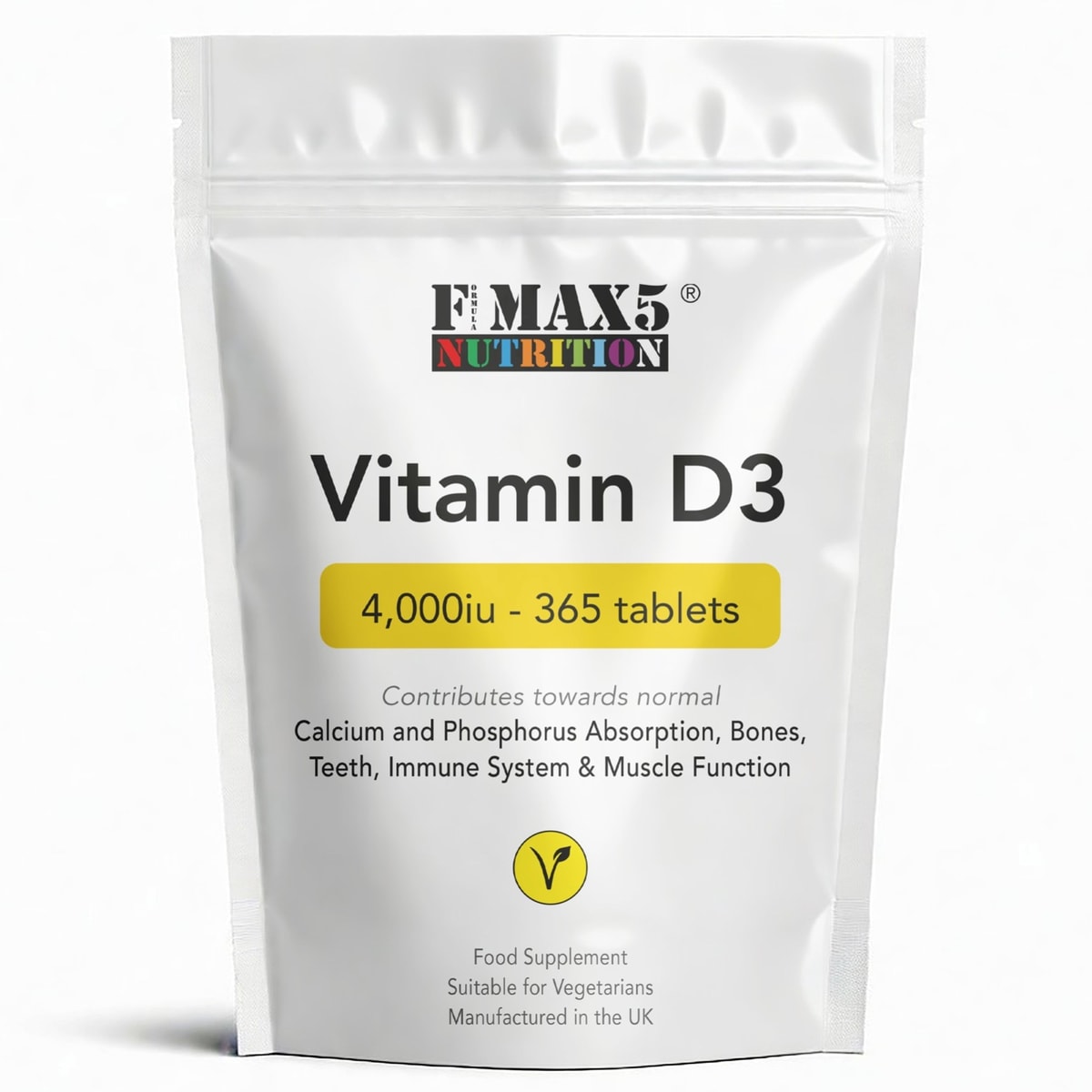 Vitamin D 4000IU Tablets | 365 Vitamin D3 Supplements | High Strength, UK Vit D