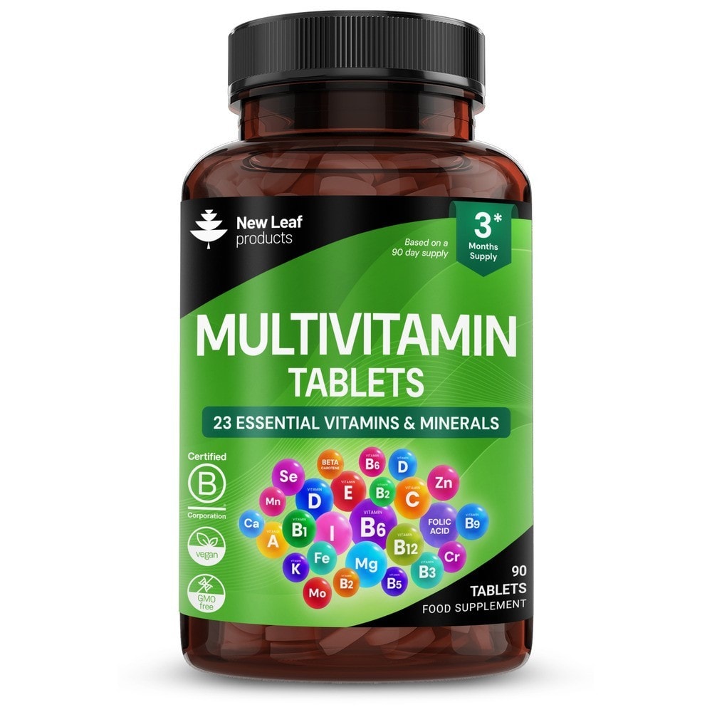 Multivitamin Plus Iron 23 Essential Multi Vitamins Food Supplements 90 Tablets
