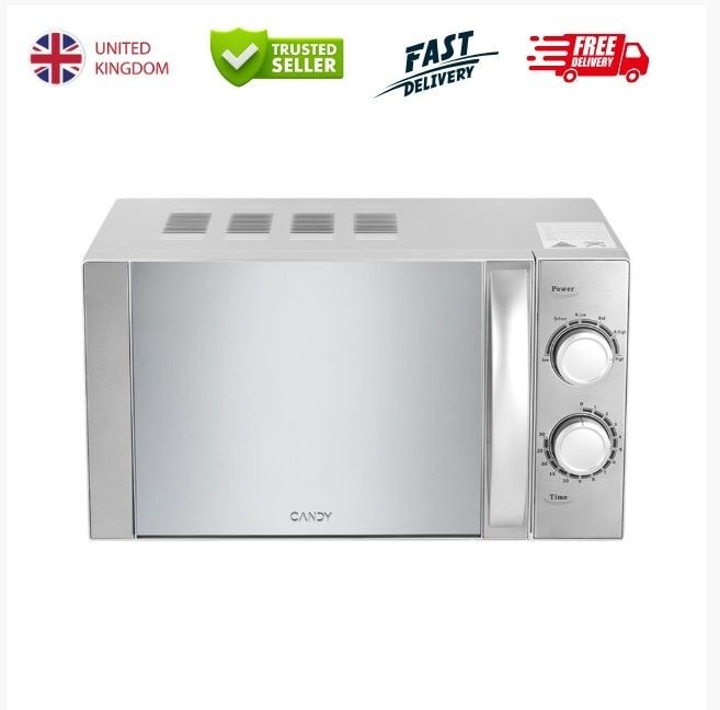 Stainless steel Microwave Oven 700W 20L 6 Power Levels with Defrost Function