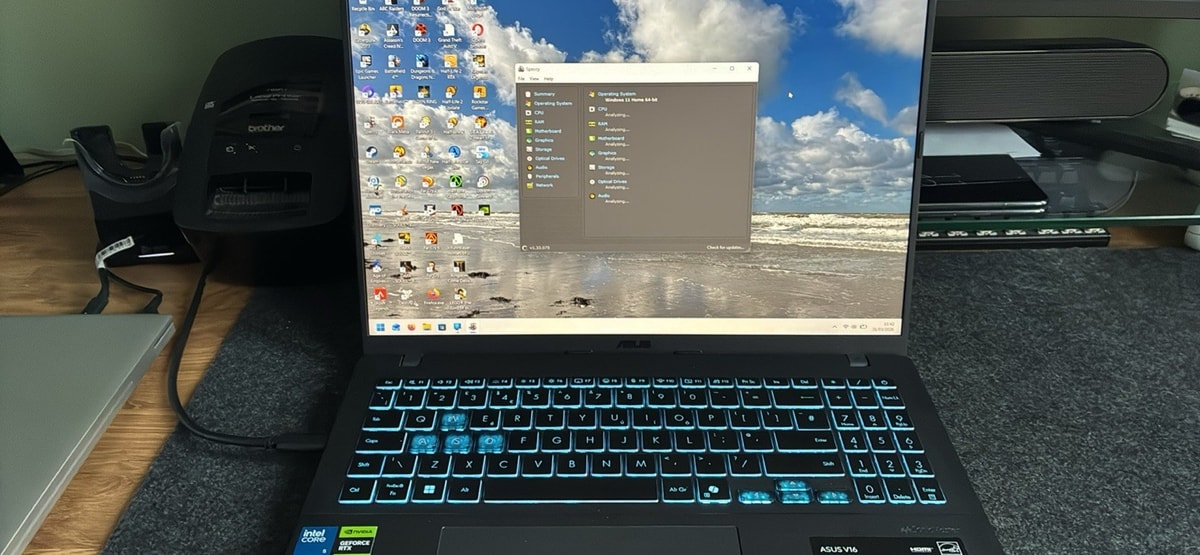 Asus V16 Gaming Laptop WUXGA 144Hz RTX 4050 Intel Core 5 16GB RAM 512GB SSD W11