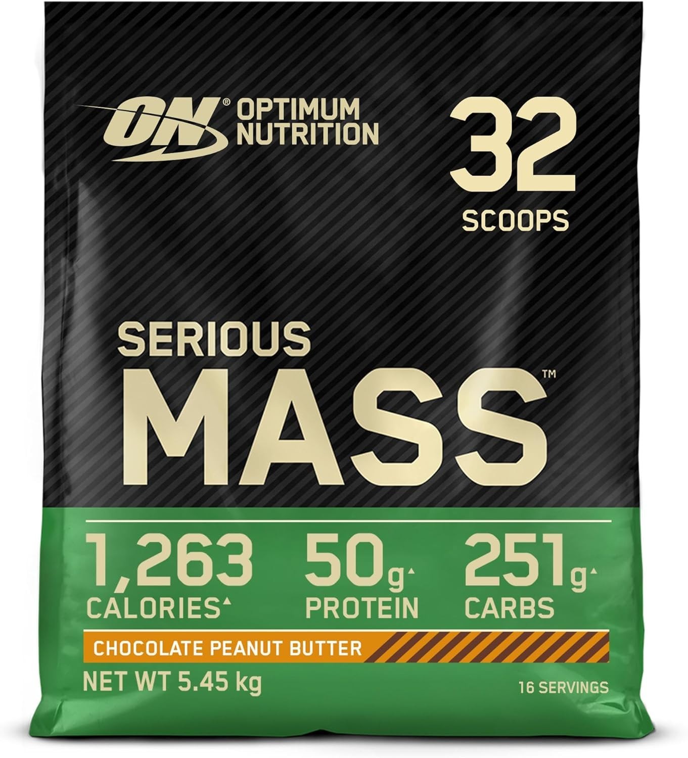 Optimum Nutrition Serious Mass 5.45kg Chocolate Peanut Butter Weight 16 Serving