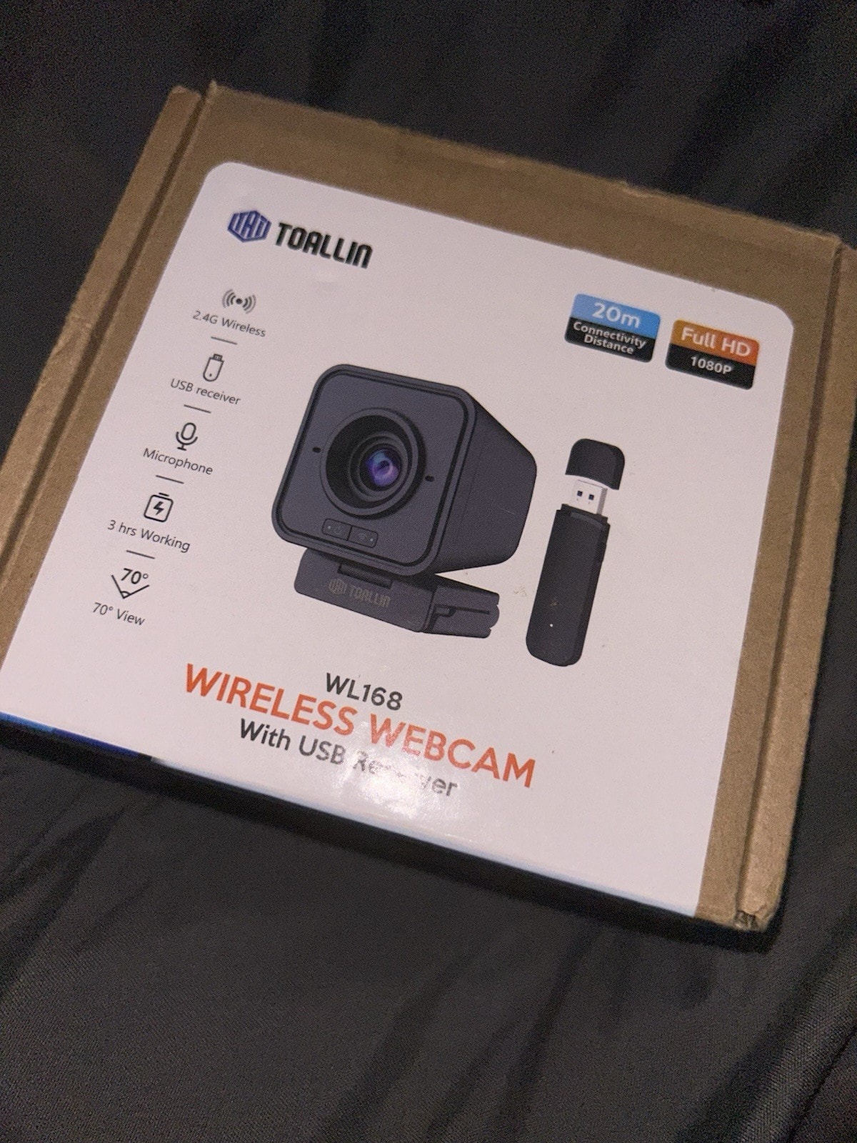 TOALLIN Wireless Webcam for PC, 1080P Full HD, Built-in Noise-Canceling Mic
