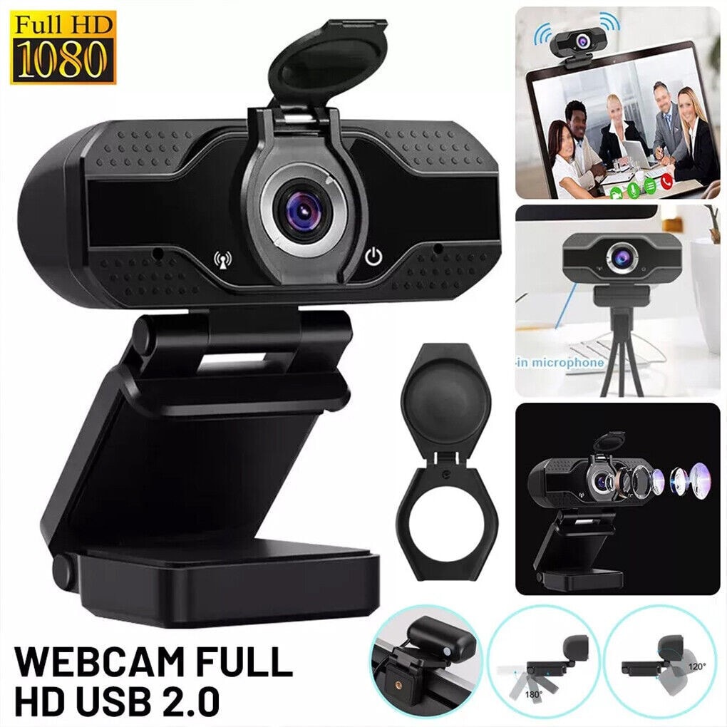 Full HD 1080P Web Camera Built in Mic USB 2.0 Compatible with Desktop and Laptop
