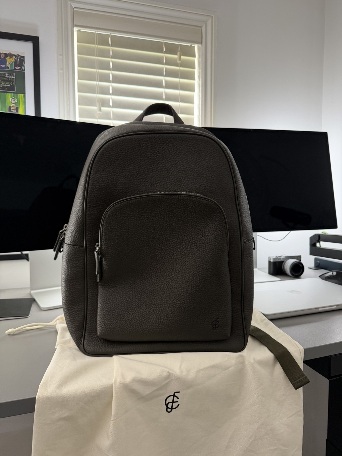 Carl Friedrik Aryton Backpack Olive Green Leather Backpack