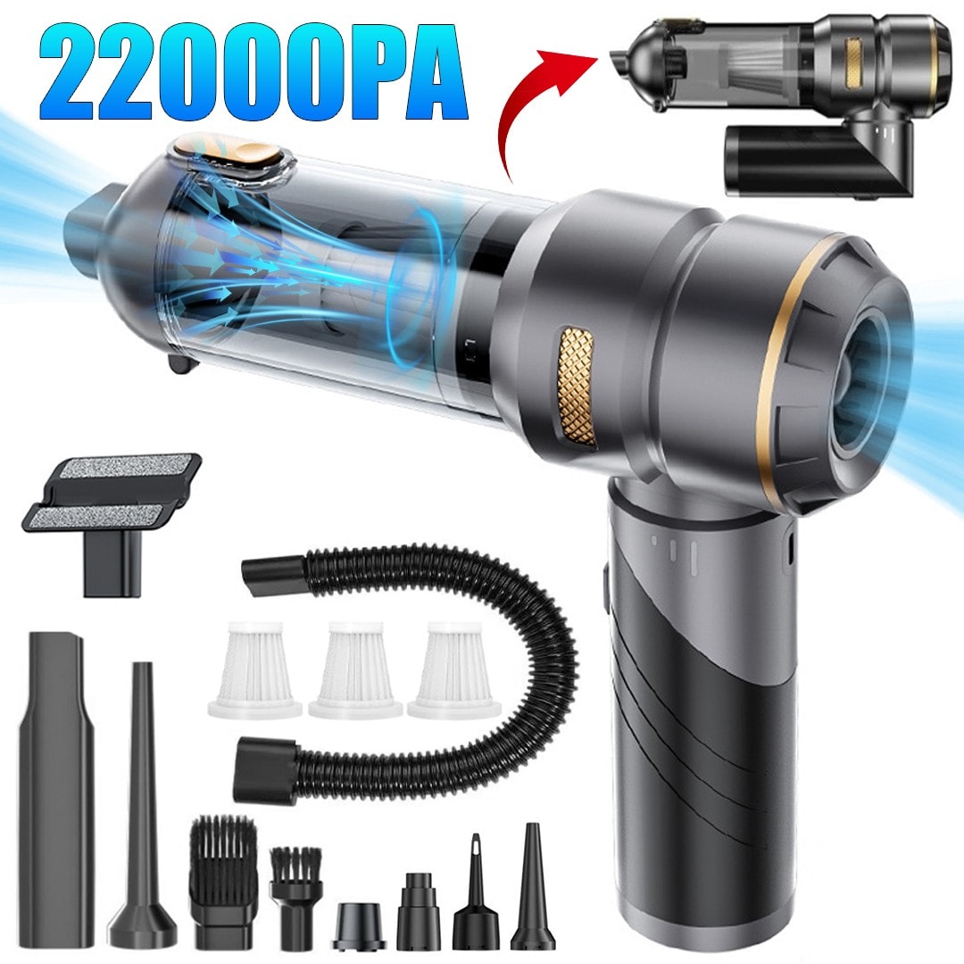 Handheld High Power Car Vacuum Cleaner Cordless, 22000PA Powerful 3 Gear Suction