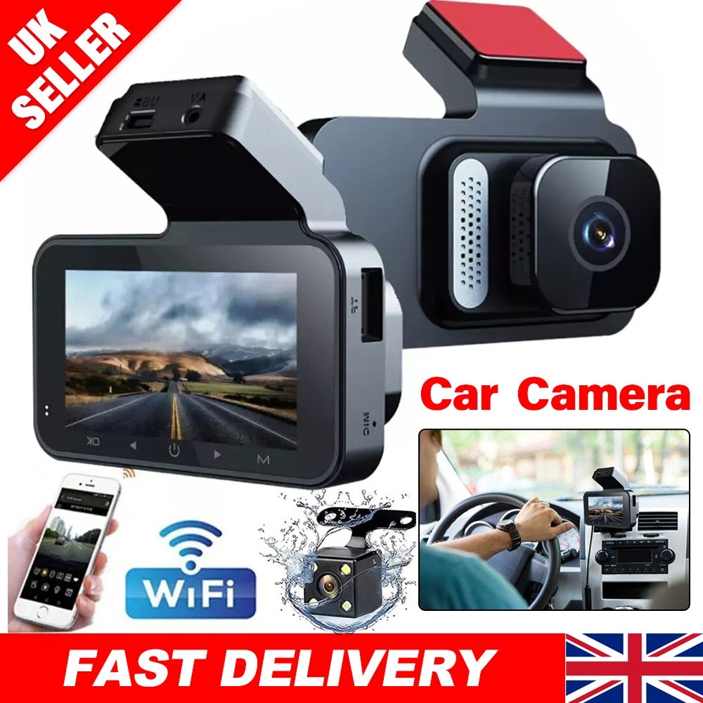 Car Camera Recorder WIFI Dual Front and Rear HD 1080P Dash Cam Night Vision UK