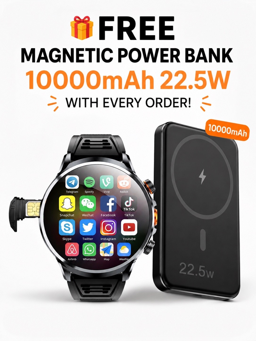 H18 4G SIM Smart Watch Any Network Supported GPS Positioning Amoled 49mm IP68.