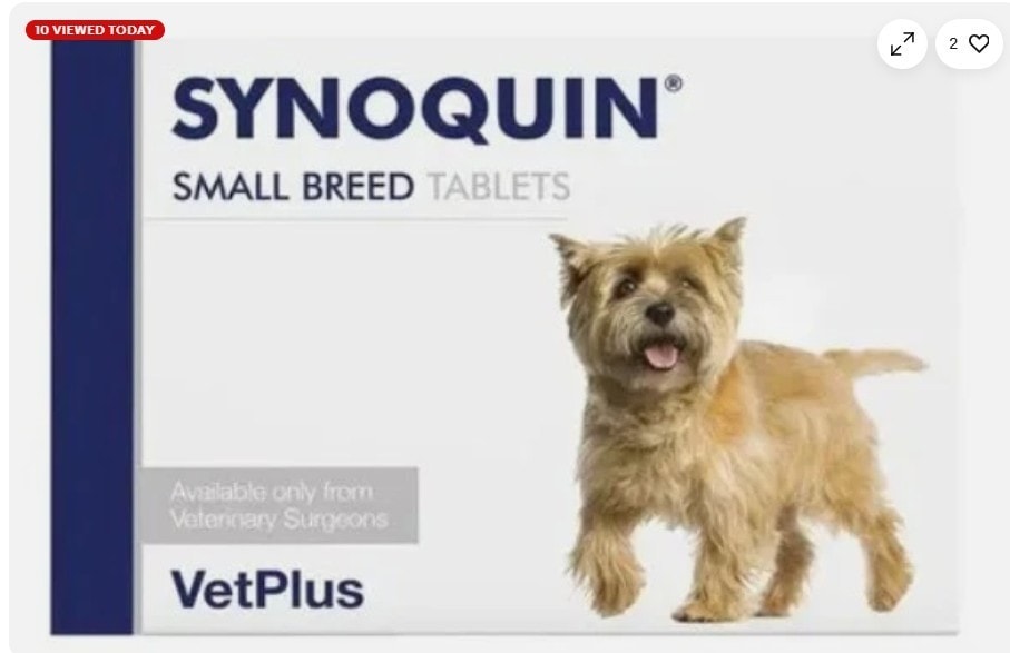 synoquin small dog tablets x 15 pack of 90 tablets