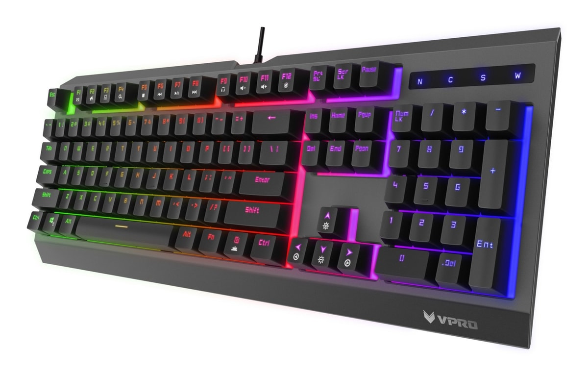 Rapoo V52s Gaming Keyboard Wired USB Backlit QWERTY 104 - Key Black - New