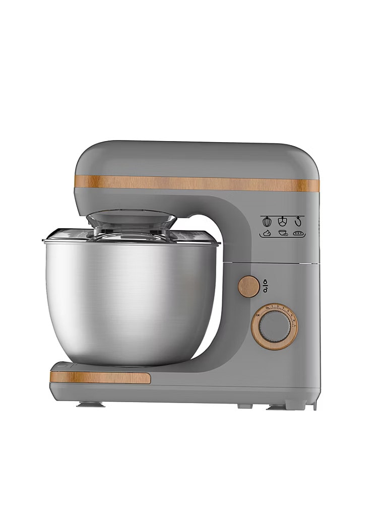 Grey Scandi Stand Mixer 5L – 600W Powerful Kitchen Mixer with Bowl & Attachments