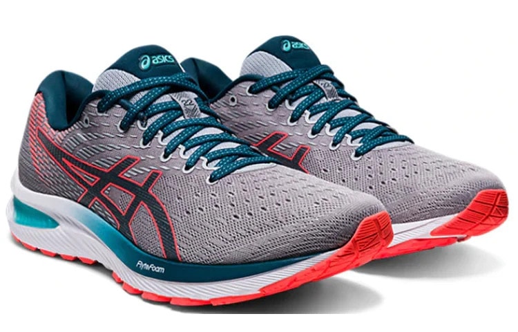 Asics Gel Running Shoes Cumulus 22 Piedmont Grey /Blue Mesh Trainers UK 13 EU 49