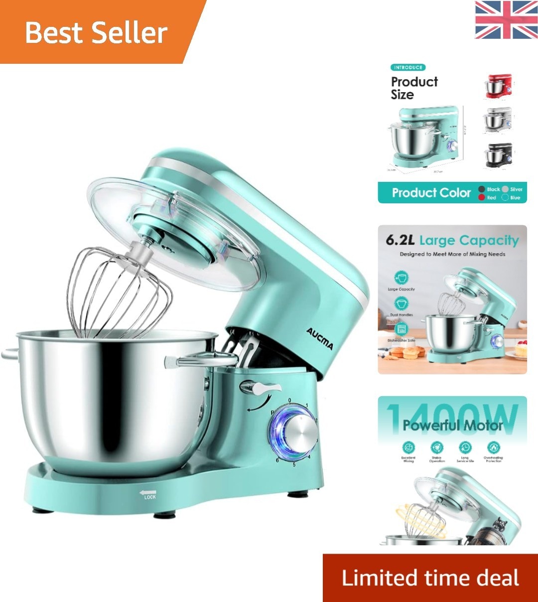 Lifetime Kitchen Companion: 6.2L Stand Mixer with 1400W Motor & Safety Features