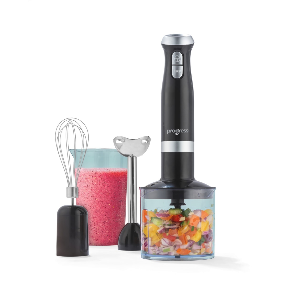 Progress 3-in-1 Blender Set – 500ml Bowl, 700ml Beaker, 700W, Whisk & Blade
